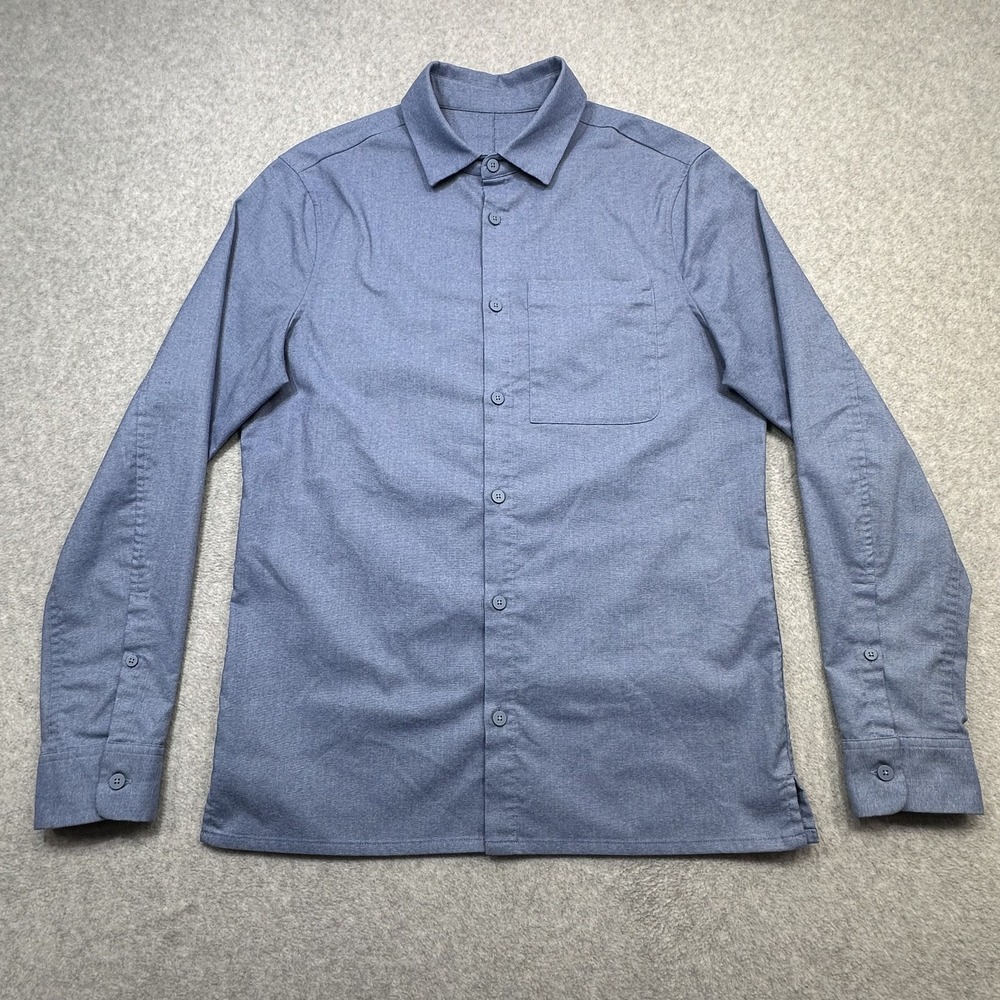 Lululemon Shirt Mens Medium Blue Button Up Masons Peak Casual Preppy Outdoor